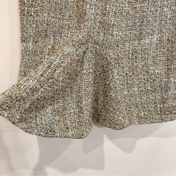 Banana Republic Factory Metallic Tweed Fully Lined Back Ruffle Skirt - 14 - NWT - Picture 7 of 14